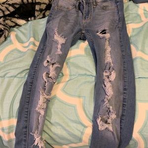 Hollister ripped jeans.